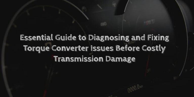 Essential guide to diagnosing and fixing torque converter issues before costly transmission damage
